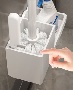 Moderno Soporte de Escobilla de Baño de Plástico para Montar en la Pared, Juego de Escobilla de Mango Largo con Calentador Incluido, Acabado en Níquel, Sin Ángulos Muertos, Duradero - Product Image 5