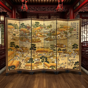 Màn ngăn trong nhà in tranh thủ công truyền thống Bản đồ thịnh vượng của Biên Liêu thời nhà Tống Bắc - Product Image 3