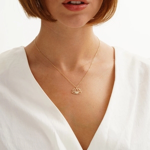 Nuovo Design <span class=keywords><strong>collana</strong></span> <span class=keywords><strong>fiore</strong></span> <span class=keywords><strong>di</strong></span> <span class=keywords><strong>loto</strong></span> 14k placcato oro zircone moda <span class=keywords><strong>fiore</strong></span> ciondolo <span class=keywords><strong>collana</strong></span> regalo gioielli - Product Image 2