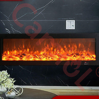 Cheminée électrique en bois de style européen personnalisée, effet de flamme 3D, 1500W, télécommande, protection contre la surchauffe, intégrée pour hôtel