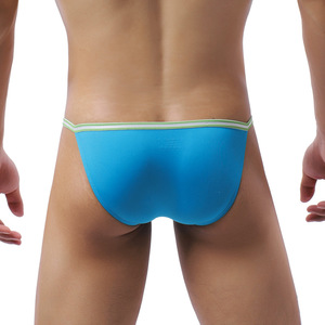 Slip da <span class=keywords><strong>uomo</strong></span> a vita bassa in maglia traspirante con <span class=keywords><strong>anello</strong></span> in ferro personalizzato, perizoma sexy in seta ghiaccio e nylon <span class=keywords><strong>per</strong></span> <span class=keywords><strong>uomo</strong></span> maturato/gay - Product Image 4