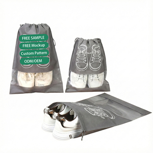 Sacs à chaussures non tissés en gros d'usine avec fenêtre transparente, personnalisables, pour étudiants, voyage, anti-poussière, rangement respirant - Product Image 1