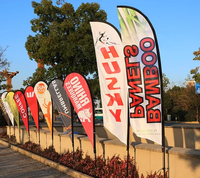 Transfert de chaleur durable promotionnel commercial imprimant le drapeau de plage carré de goutte d'aile de polyester commercial avec le matériel