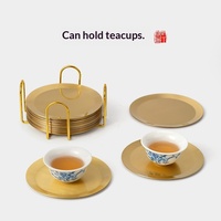 Luxuriöser Tassenuntersetzer mit Logo, Hochwertiges Haushaltszubehör, Kreative Teeunterlage, Untertasse, Kung-Fu-Tee-Set-Accessoire, 10cm Durchmesser