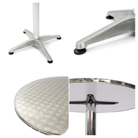 Hitree extérieur-intérieur léger 2 hauteurs réglables table de hauteur de barre ronde en aluminium avec base