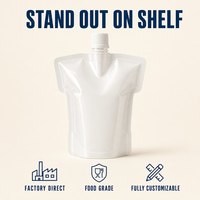Pochettes souples personnalisées imprimées de qualité alimentaire avec bouchon, recyclables, sans BPA, en plastique, avec bec verseur, pour jus, gelées et boissons 25g 30g 35g
