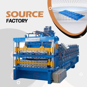 Hochwertige TR4 TR5 Doppelschicht-Dachbahn walzen form maschine Wellpappe Trapez profil Motor Getriebe motor Getriebe - Product Image 1