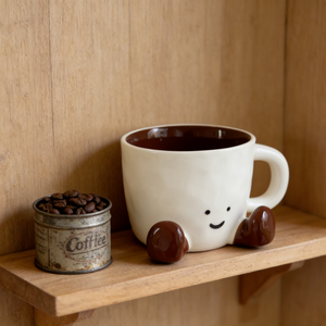 Taza de <span class=keywords><strong>Café</strong></span> de Cerámica de Porcelana Ecológica con Diseño <span class=keywords><strong>Kawaii</strong></span> de Piesitos Adorables para Té, Leche, Hogar y Oficina, Apta para Microondas - Product Image 2
