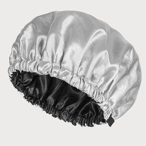 <span class=keywords><strong>Bonnet</strong></span> de sommeil en satin double couche personnalisé pour femmes, <span class=keywords><strong>bonnet</strong></span> de douche imperméable et réglable avec fermeture à bouton-pression - Product Image 3
