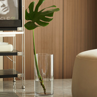 Vase anti-chute pour arrangement floral hydroponique, en bambou transparent gris, décoration florale droite