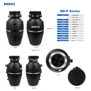 Elektrikli Gıda Atığı Öğütücüler Paslanmaz Çelik Öğütme Haznesi Evde Kullanılan Atık Gıda Makineleri için Çöp Öğütücüler - Product Image 5