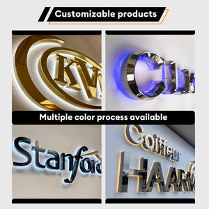 Ücretsiz özel iş şirketi 3D logo özel Led tabela Logo ışığı işareti Led aydınlatmalı altın Metal akrilik Led ışıklı işaret - Product Image 5