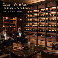 Meuble à vin modulaire en bois et métal pour salon de cigares et de vins, humidor, armoire de chambre, projet personnalisé, directement de l'usine, certifié CE ISO