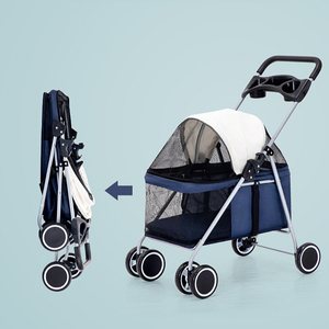 Chariot de transport personnalisé pour animaux de compagnie avec roues amovible roulant avec poignée télescopique pour marcher Sac à roulettes pour chien poussette chat - Product Image 4