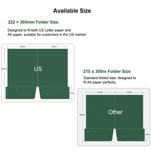 Wholesale Custom logo and Size <strong>A4</strong> 300gsm Art Paper Business <strong>Document</strong> Presentation File <strong>Folders</strong> - Product Image 6