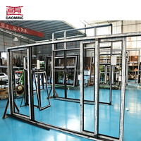 Fenêtres coulissantes insonorisées à double rail en alliage d'aluminium, design moderne, certifiées Energy Star, avec écran pliant en acier inoxydable trempé