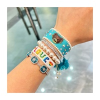 Saint-Valentin 2025 – Ensemble de bracelets et joncs tendance haut de gamme en alliage de cuivre perlé, avec cristal en forme d'ours, pour femmes, couples et amitiés