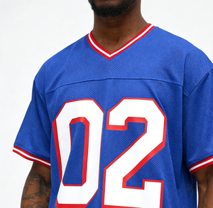 Camiseta de fútbol americano de malla personalizada para hombre, estilo urbano, deportiva, oversize, hip hop, baloncesto, atlética, diseño de verano, uniforme - Product Image 4