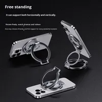 Support de téléphone magnétique super résistant pliable double face multifonctionnel en alliage d'aluminium aéronautique pour une utilisation sur bureau