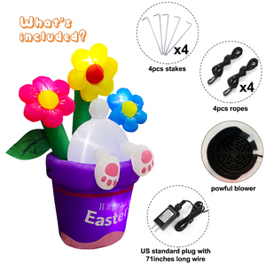 <span class=keywords><strong>Coniglietto</strong></span> e Fiori Gonfiabili 2025 con Luci LED Colorate, Decorazione per Celebrazioni Pasquali, Articoli per Feste Stagionali - Product Image 4