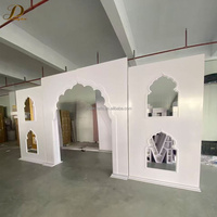 Ensemble de toile de fond de mariage blanc élégant et moderne JINDA, panneau 3 pièces avec design en arche pour cérémonie, réception, photomaton
