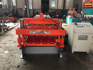 เครื่องขึ้นรูปม้วน<span class=keywords><strong>กระเบื้อง</strong></span>หลังคาลูกฟูกเคลือบสองชั้นกรอบสำหรับการผลิต - Product Image 6