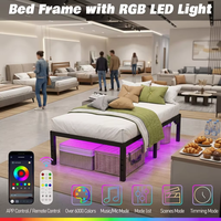 Meistverkaufte Ladestation mit RGB-LED-Beleuchtung, Einfaches Elegantes Langlebiges Verstellbares Ausziehbares Tragbares Klappbares Eisen-Einzelstahlbett