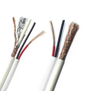 Rg6 Rg8 Rg58 Rg59 dengan Kabel Daya Koaksial 200M Tv 100M Harga Gulungan Kabel Konektor Rf Diameter Koaksial 10Mm