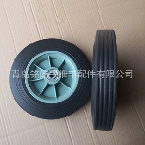 10 Inch Rubber Solid Wheels For Handcart <b>Tool</b> <b>Cart</b> Caster Industrial Silent Operation Firm Tread No Brake Bolt Hole Type - Product Image 4