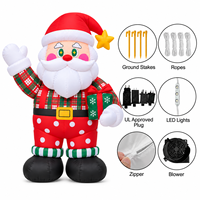 Père Noël gonflable de 6 pieds avec éclairage LED pour décoration de Noël en extérieur ou en intérieur, jardin, cour, décoration de Noël gonflable