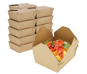 Take Out Food Containers Disposable Kraft Paper Food Container Takeout Box