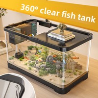 Filtre pour aquarium domestique, petit aménagement paysager écologique créatif pour poissons rouges, ensemble complet, pas de changement d'eau requis, aucun matériel nécessaire