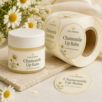 Autocollants personnalisés pour baume à lèvres, étiquettes cosmétiques avec logo sur mesure, étiquettes imperméables en vinyle pour gloss à lèvres, pour petites entreprises, en rouleau