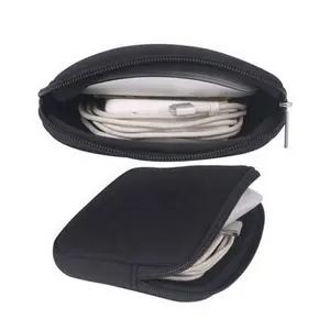 Portable and shockproof travel storage protective bag neoprene storage pouch for USB Cable Date line.