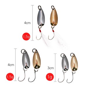 Micro Cucchiaino Metallico da Pesca 1g 1.5g <span class=keywords><strong>per</strong></span> <span class=keywords><strong>Trota</strong></span>, <span class=keywords><strong>Persico</strong></span>, Lucioperca, Orata, Salmone, Pesce Gatto - Acque Dolci di Lago e Fiume - Product Image 4