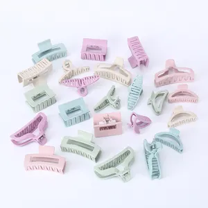 New Design Solid Colors Elegant Eco-Friendly Plastic Claw Clamp Hair Claw Clips Big Matte Hair Claw Clamps