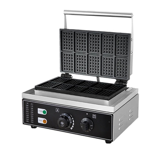 เครื่องใช้ไฟฟ้าเชิงพาณิชย์ที่มีอุณหภูมิและเวลา110V 220V เครื่องวาฟเฟิลเบลเยี่ยมแบบไม่ติด10ชิ้น