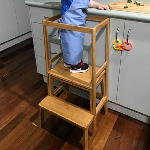 Bamboo Learning Tower for Toddlers Kids Step <strong>Stool</strong> <strong>Kitchen</strong> <strong>Helper</strong> <strong>Stool</strong> for Kids - Product Image 6