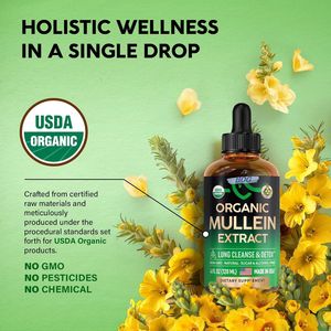 Label pribadi tetesan mulein untuk paru detoks & pernapasan kesehatan paru-paru multilein larutan dengan eldermarshmallow & akar jahe - Product Image 2