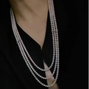 Collar de Perlas de Agua Dulce Naturales para Mujer, Diseño de Nicho, 9-10 mm, Círculo Cerrado, Simple, Elegante y Versátil - Product Image 4