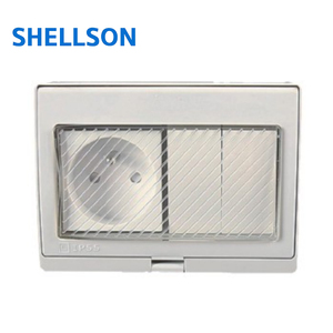 Prise murale extérieure étanche IP55 1 gang française 16A pour salle de bain et <span class=keywords><strong>jardin</strong></span> 250V à montage en surface - Product Image 4