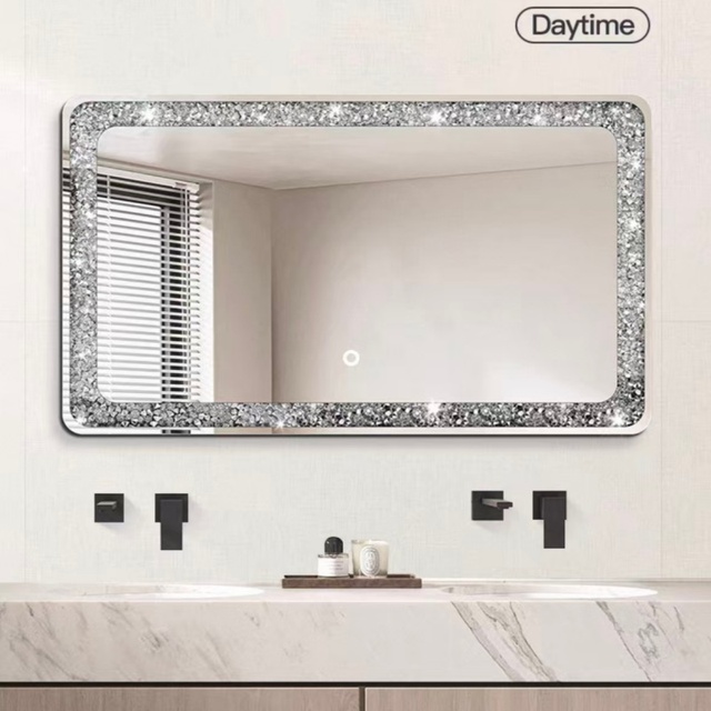 Smart Touch Screen Wall Mirror, Anti-fog LED Bathroom Wall Mount Makeup Mirror for Bedroom Vanity