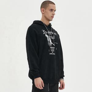 Felpa in cotone organico 100% pesante con cappuccio Design personalizzato per serigrafia 450gsm produttori di felpe da uomo - Product Image 4