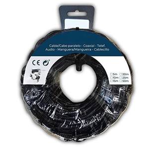 Cavo tessile intrecciato H05VV-F 2 x 1,50 mm nero, 25 m, ideale per connessioni elettriche e uso interno. - Product Image 1