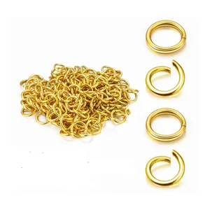 200pcs/bag wholesale price 18k solid gold stainless steel metal open jump rings for jewelry making