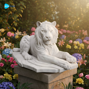 Estatua de Tigre Acostado en Mármol para Jardín Exterior, Villa, Templo e Iglesia - Diseño Europeo de Gran Tamaño, Hecho a Mano y Personalizable - Product Image 4