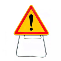 Panneaux triangulaires de signalisation routière de construction, pliables, portables, réfléchissants, en aluminium, durables, personnalisables, vente en gros