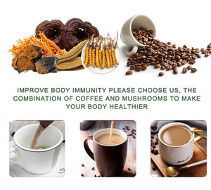 Thương hiệu OEM nhãn hiệu riêng Ganoderma đen ngay lập tức nấm cà phê chiết xuất hữu cơ sư tử bờm nấm cà phê - Product Image 4