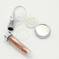 Pommeau de douche transparent de filtre de pierre d'ion négatif à haute pression d'économie d'eau de haute qualité de vente chaude avec le système de filtre