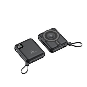 Мини Беспроводное зарядное устройство 15 Вт магнитный беспроводной Power Bank 10000 мАч со встроенным кабелем для часов мобильного телефона - Product Image 5